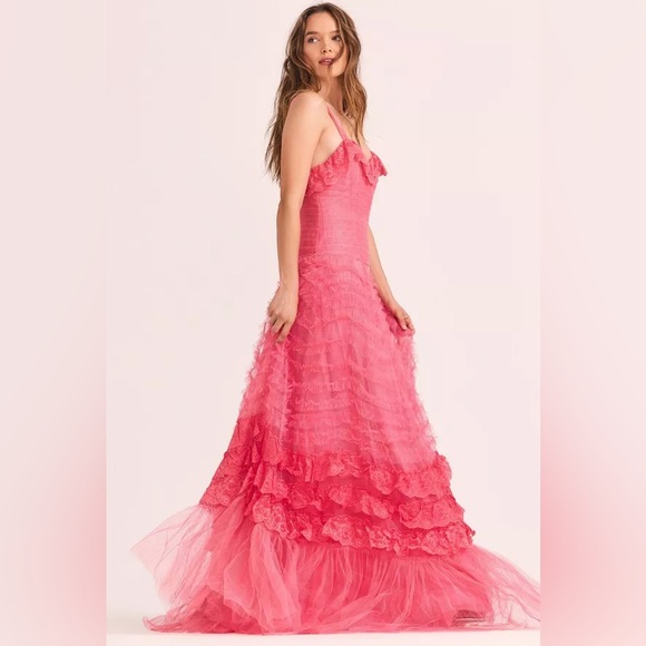 LoveShackFancy Ruffled Gown in Pink Passion - Picture 12 of 14